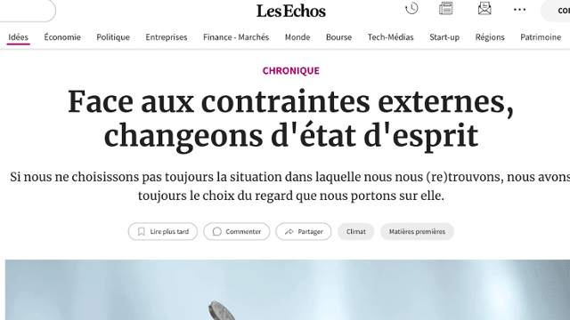 Face aux contraintes externes, changeons d'état d'esprit